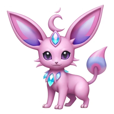 Shiny Cool Sparkly Cute Ethereal Espeon-Sylveon-Nidorino-Fakemon-hybrid-fusion- full body sticker