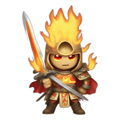 Anime mexican with flaming swords sticker