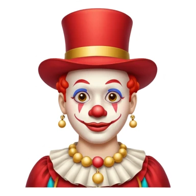 Clown with big top hat, shirt and necklace sticker