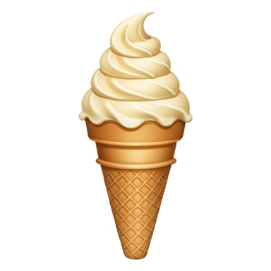 Vintage style simple ice cream cone like early emoji design sticker
