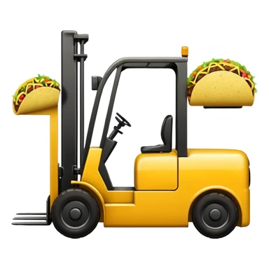 forklift with taco sticker