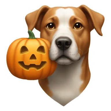 Dog with a pumpkin y vos Head sticker