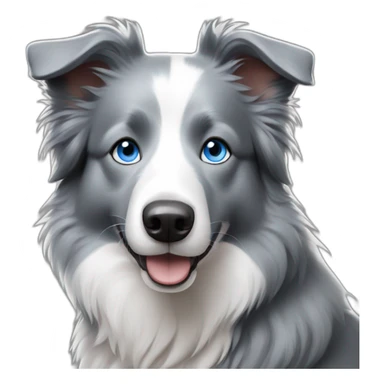 Gray border collie with blue eyes sticker