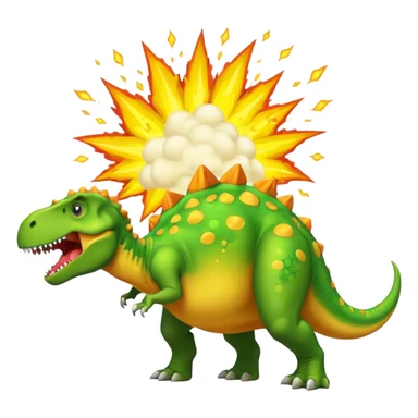 Dinosaur farting out a explosion sticker