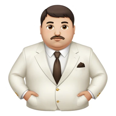 Fat Armenian oligarch with bowlcut wearing white suit sticker