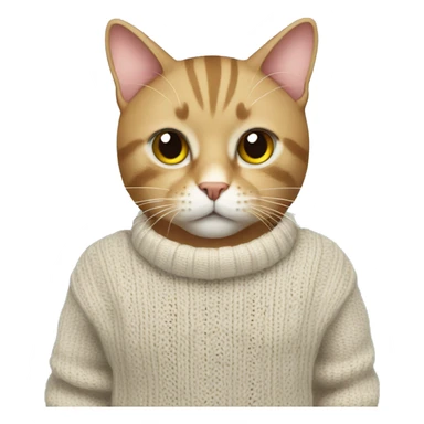 Cat with sweater sticker