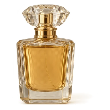 glamorous perfume bottle, chic and radiant, no background sticker