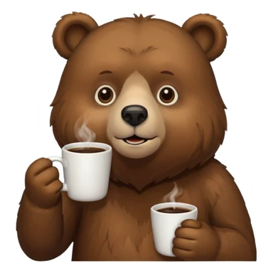 A bear drinking coffee  sticker