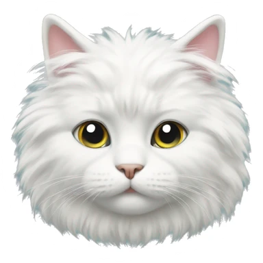 White fluffy cat sticker