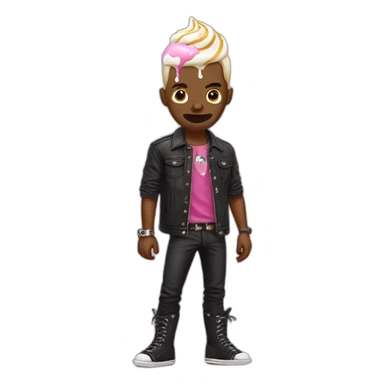 Punk man with ice cream sticker