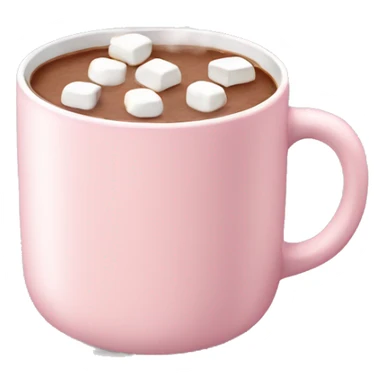 Light Pink mug of hot chocolate with marshmallows  sticker