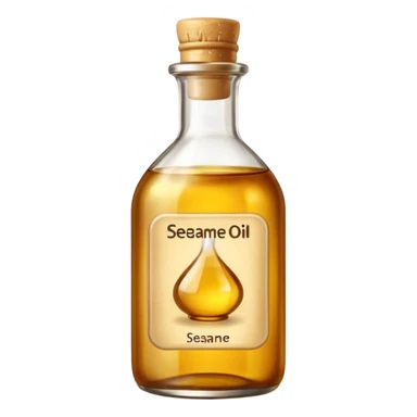 sesame oil emoji - bottle filled with oil  with a label that reads sesame oil sticker
