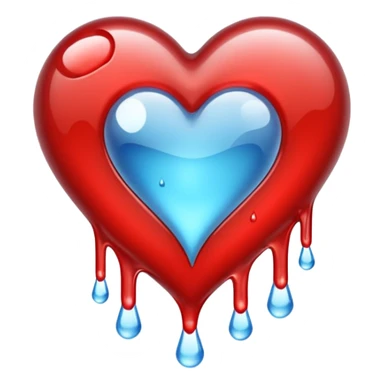 Heart melting and reforming, drip frozen mid-fall sticker
