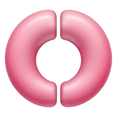 3D digital emoji-style illustration of a symbolic endometrium, featuring a smooth pastel pink circular shape with three concentric layers in varying shades of pink, soft lighting, Apple-style realistic shine, and a transparent background. that resemble a uterus sticker