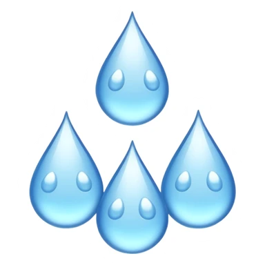 three equally sized droplets stacked on top of each other with two other droplets going outward from the middle droplet sticker