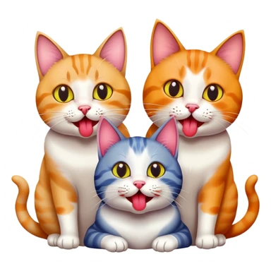chat 3 couleurs qui tire la langue  sticker