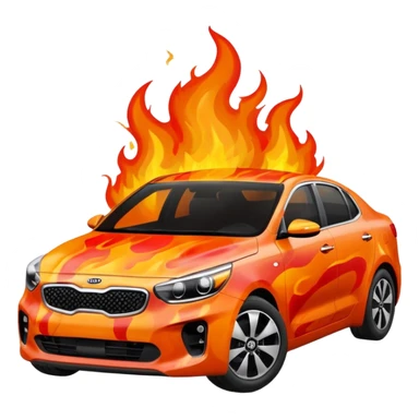 kia on fire sticker