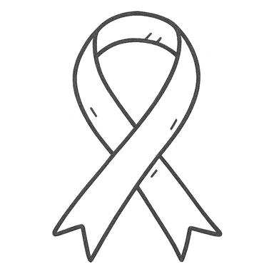 grey ribbon hand drawn outlined icon sticker