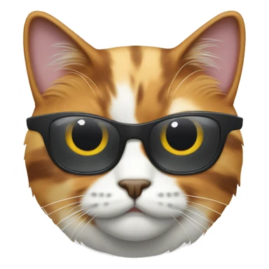 calico cat with grey eyes and sunglasses sticker