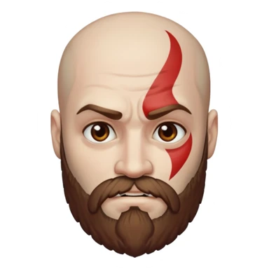 God of War Kratos (skin white, beard and eyebrow color brown) sticker