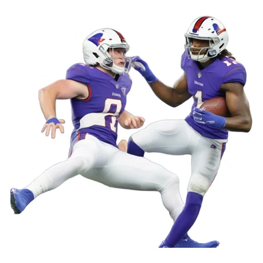 Josh Allen stepping over Lamar Jackson  sticker