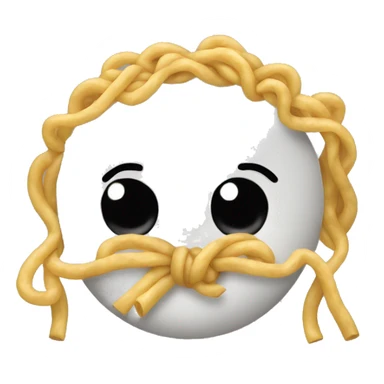 Bow tie noodle with a silly face sticker