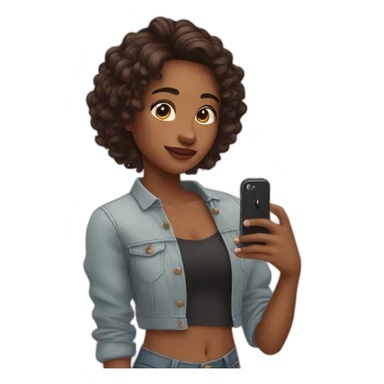 Girl take a selphie sticker