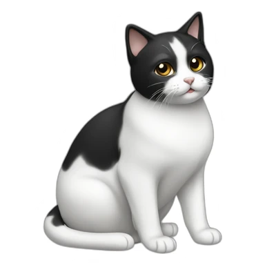 hachiware-cat-black-white sticker