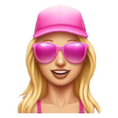 Britney Spears with trucker hat and pink sunglasses sticker