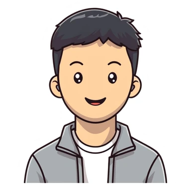 Friendly Korean man in casual clothes smiling sticker