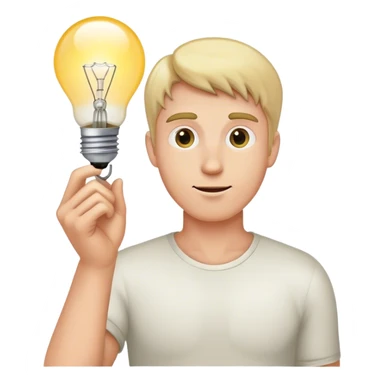 man with bulb sticker