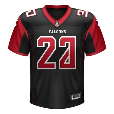 Black Atlanta falcons american football jersey featuring the number 21, ios emoji style sticker