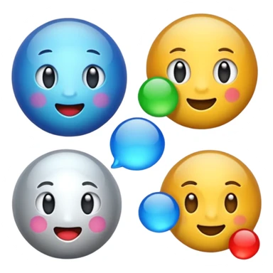 emoji chat burbulas juodai baltas su mettalic efektu sticker