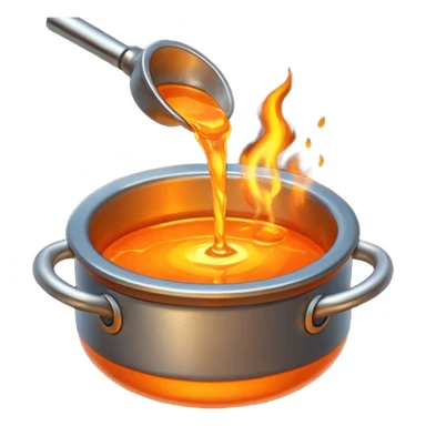 The crucible pours out metal. sticker