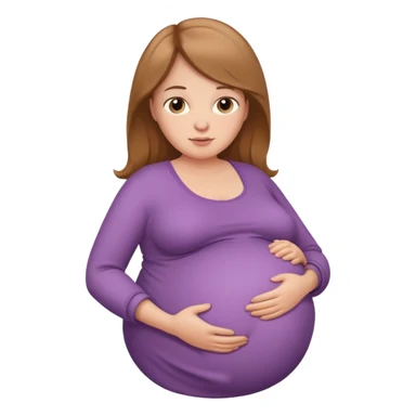 very heavily pregnant overdue woman with super  large belly sticker