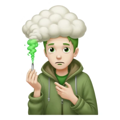 naked homeless crack addict with a heroin needle and a giant green fart cloud sticker