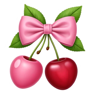 baby pink cherries with bow sticker