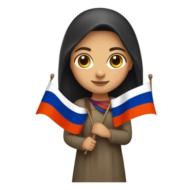 Armenian girl with flag sticker