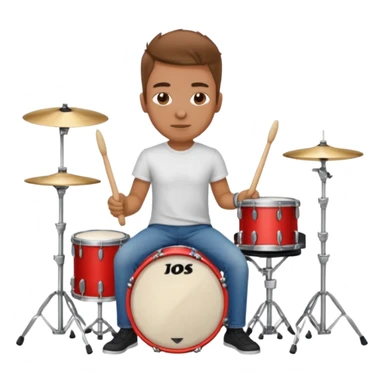 drummer at drum kit sticker