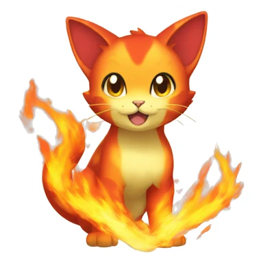 Fire type cat-Pokémon sticker