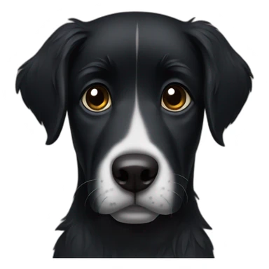 Sad Short Furry Black dog sticker