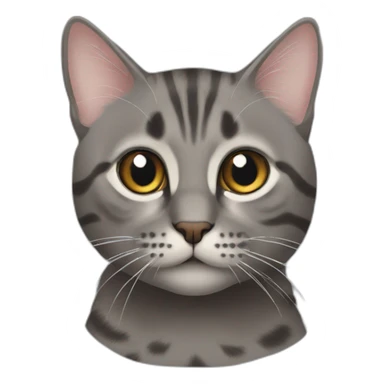Tabby dark grey cat name small eye sticker