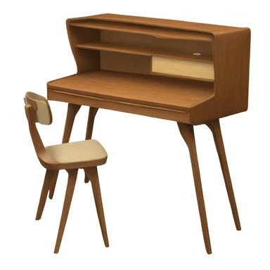 Wood mid century simple desk sticker