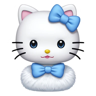 Hello Kitty character wearing a blue bow sticker