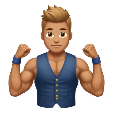 A fir person wearing vest only upper body reflexing muscles sticker