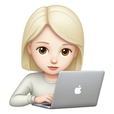 person working on laptop sticker