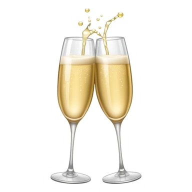 Two Champagne glass clink with sparkle sticker