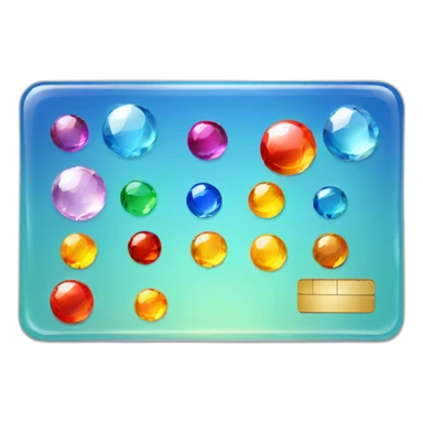 Glass credit card with gems sticker