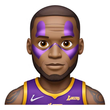 Lebron James as a half robot/cyborg AI but still keep lakers and friend;y sticker