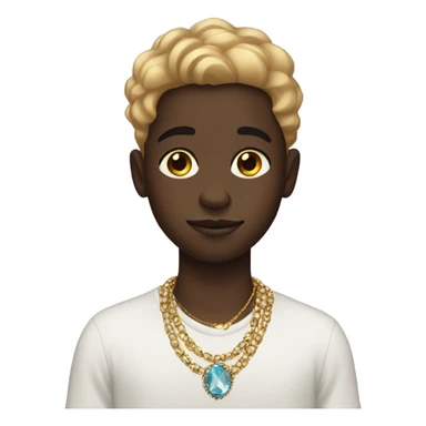 dark-skinned boy with jewelry sticker